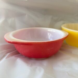 Pyrex Flamingo Pink and White Bowl